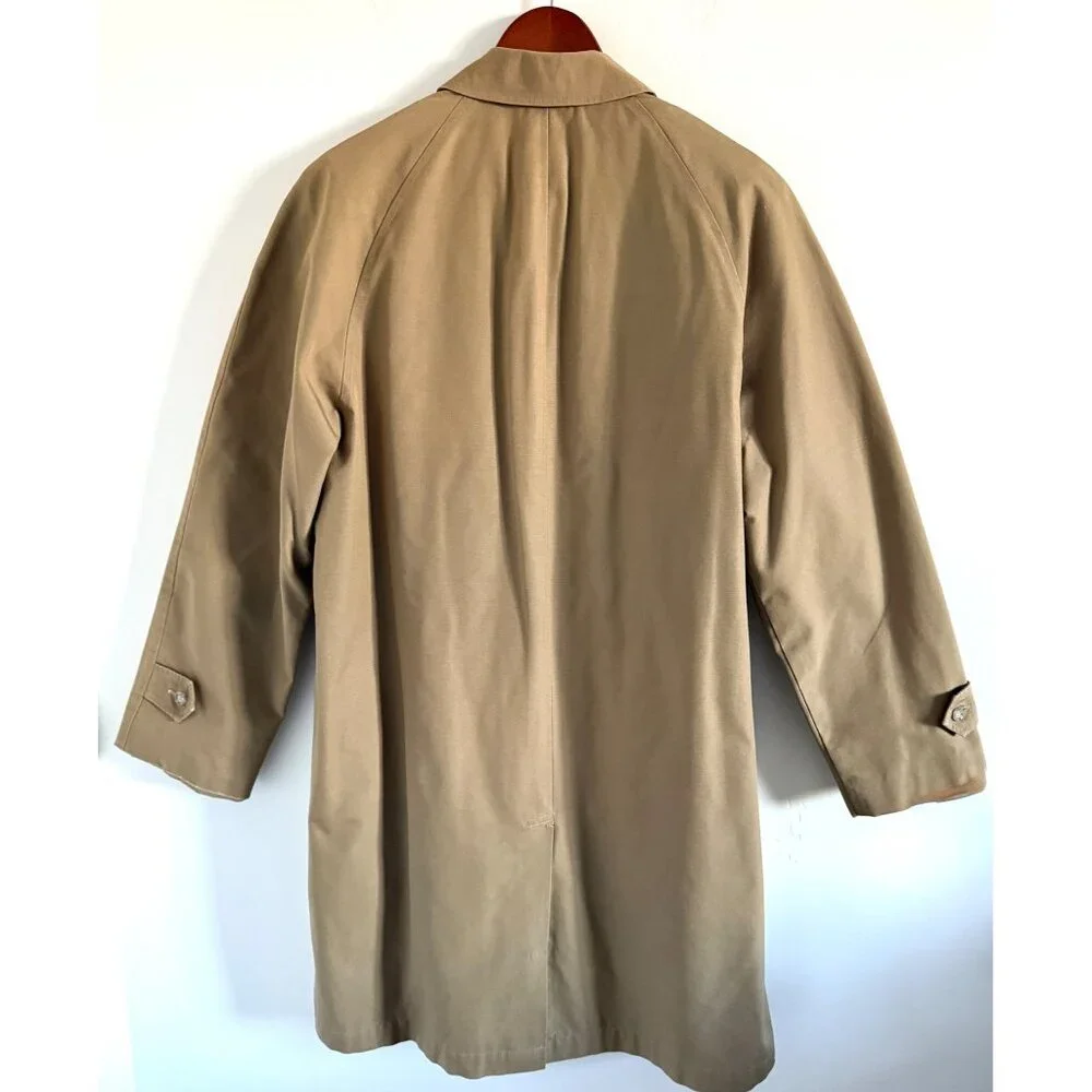 Vintage Briarcliff Tan Trench‎ Raincoat Men’s 38R Zip Out Liner Made in Okinawa